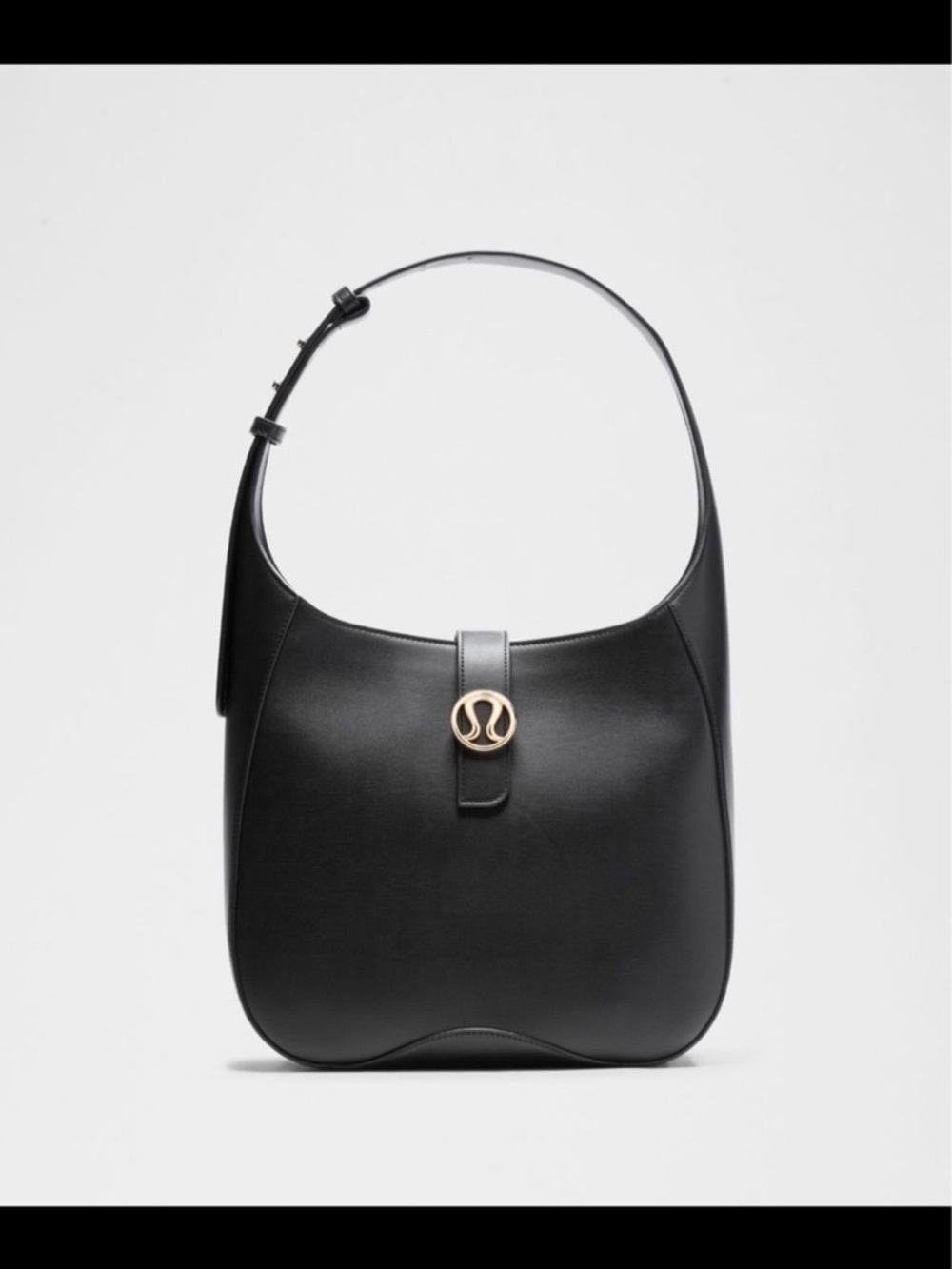 lululemon athletica Black Shoulder Bag with Gold Accent